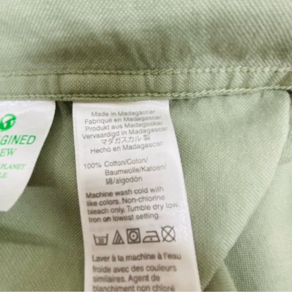 J Crew Factory Mens XL Green Button Down Slim Untucked 100% Cotton Chest Pocket - Picture 12 of 12